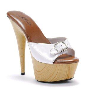 Ellie Shoes 609 Barbara Faux Wood Platform Heels